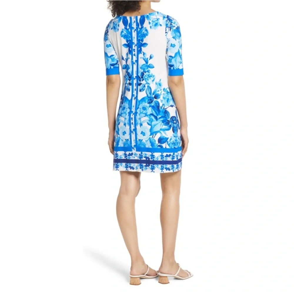 ELIZA Blue Border Detail Jersey Sheath 🌺IN STORES🌺 - Picture 2 of 4